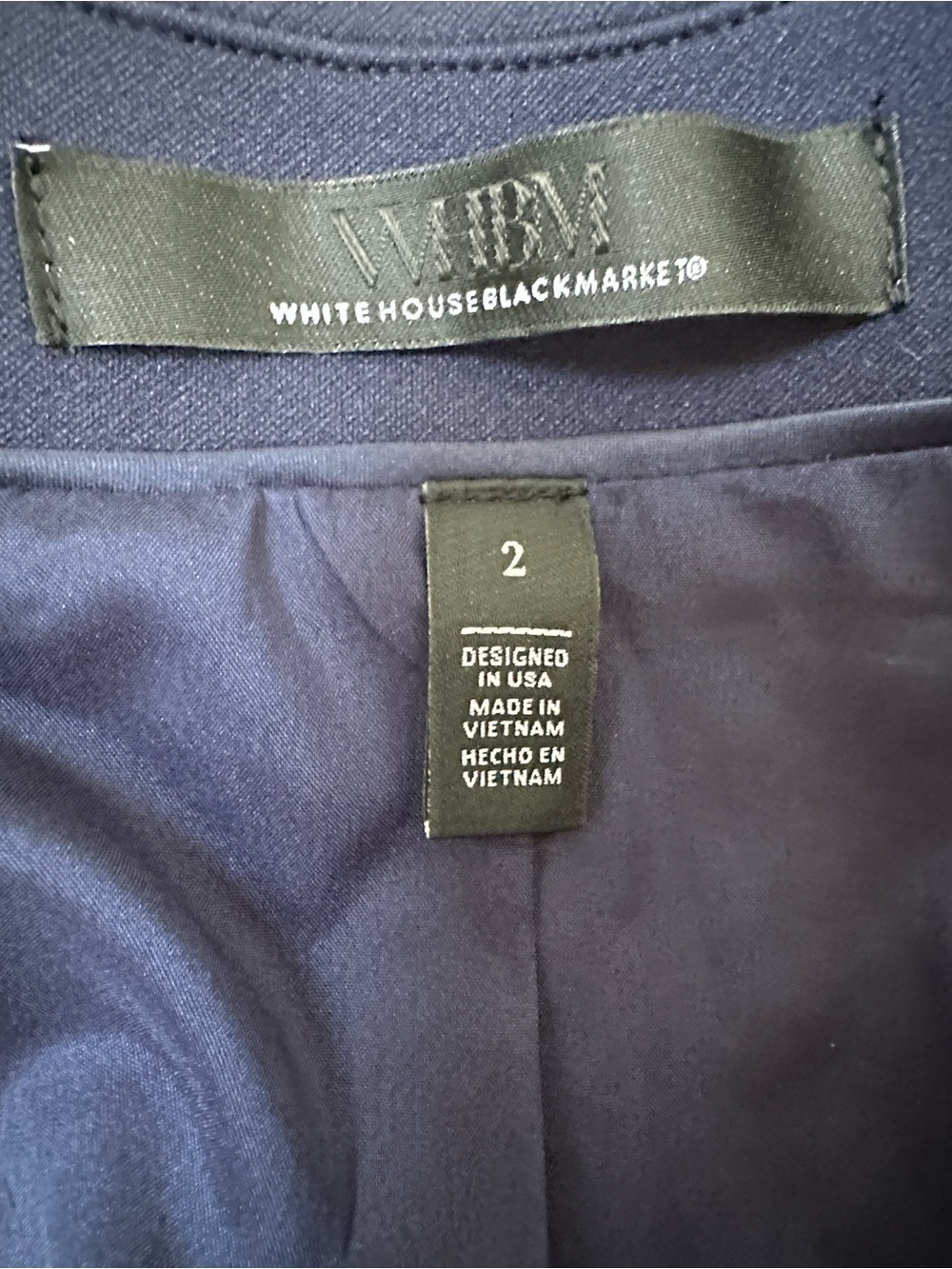 White House Black Market Classic Navy-Trim Tweed Jacket & Skirt Suite Size 2 - Picture 12 of 13